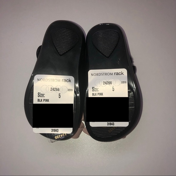 NWT Mini Melissa black jelly pink bow flat 5 girls - Picture 2 of 2